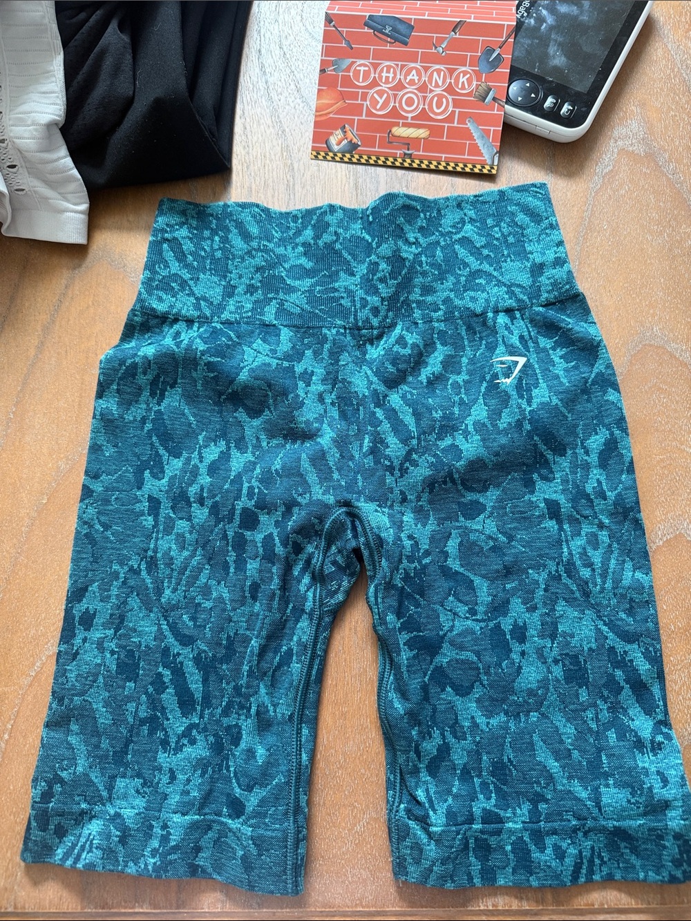 Gymshark Women’s Teal Animal-Print Shorts